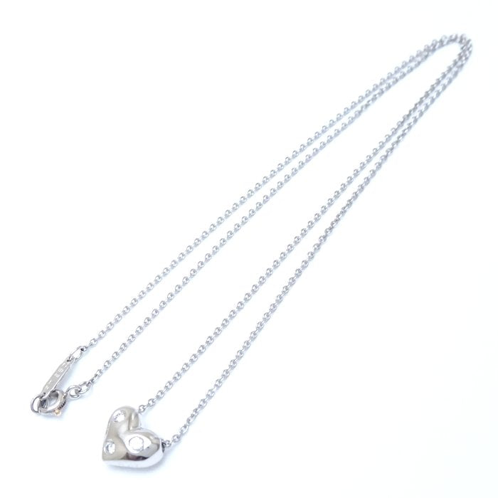 Tiffany & Co Dots Heart Necklace 3P Diamond Platinum