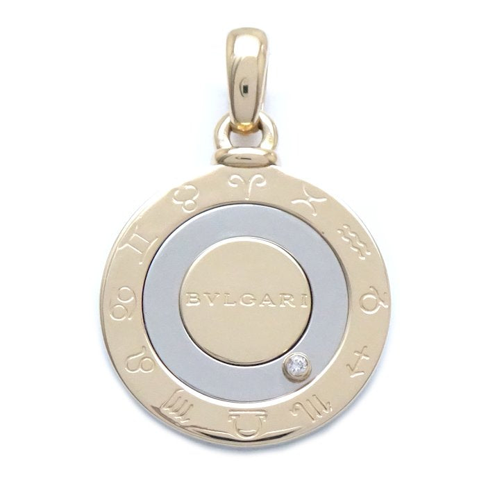 Bvlgari Horoscope Pendant Diamond K18YG Gold Stainless Steel