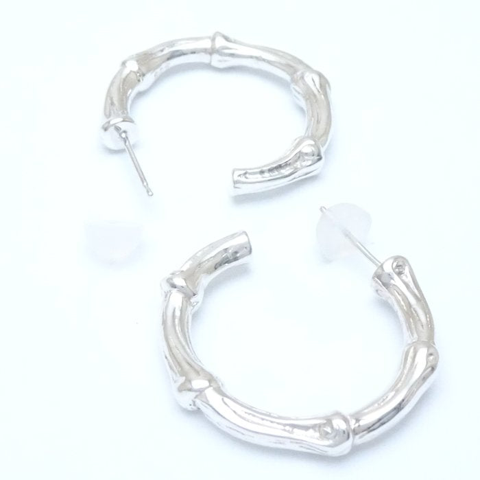 Tiffany & Co Bamboo Hoop Earrings Silver 925