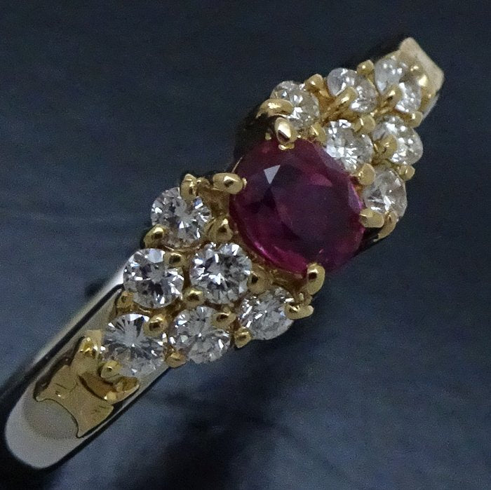 Celine Ruby Diamond Ring Pt900 K18YG