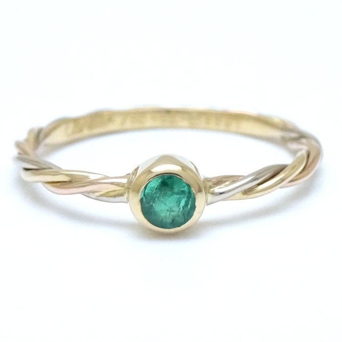 Cartier Twist Ring 1P Emerald K18 Gold