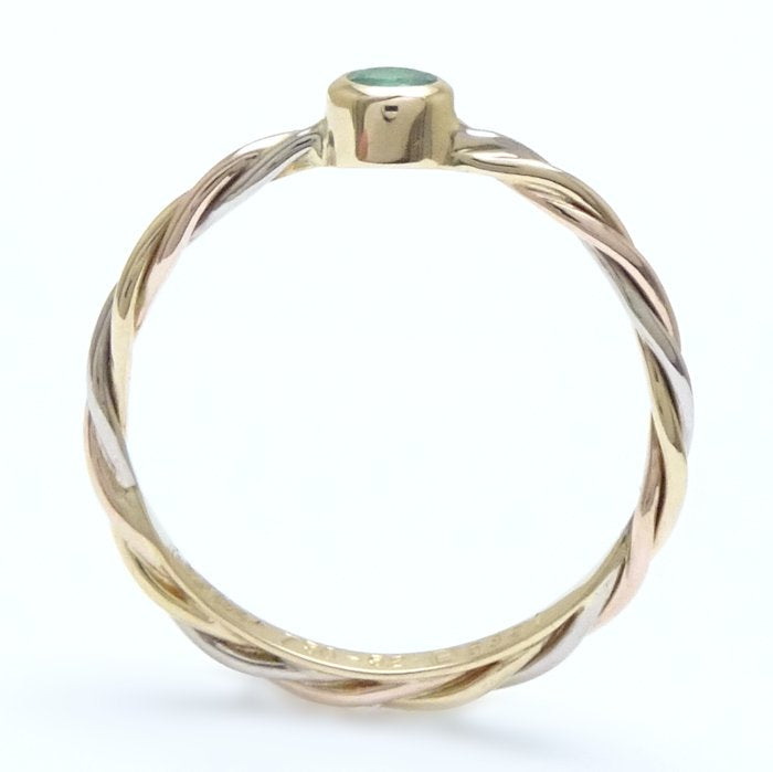 Cartier Twist Ring 1P Emerald K18 Gold