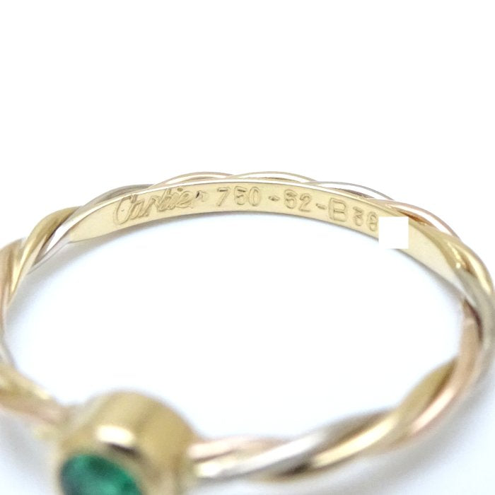 Cartier Twist Ring 1P Emerald K18 Gold