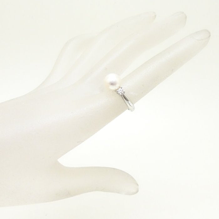 Mikimoto Pearl Ring Diamond Pt950 Platinum