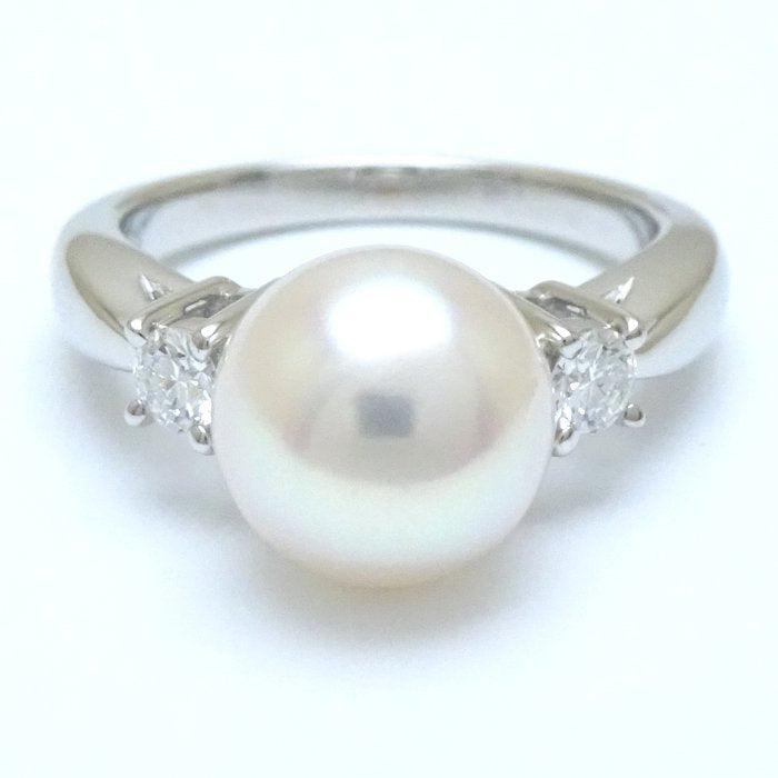 Mikimoto Pearl Ring Diamond Pt950 Platinum