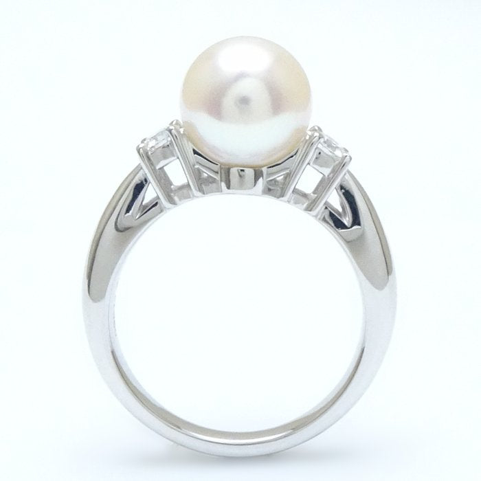 Mikimoto Pearl Ring Diamond Pt950 Platinum