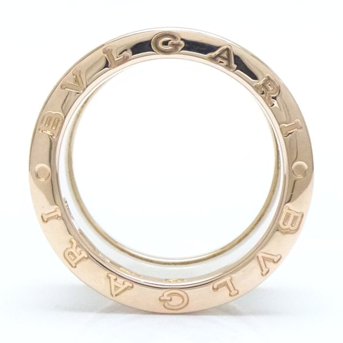 Bvlgari B.zero1 Ring 4 Band Pink Gold White Ceramic