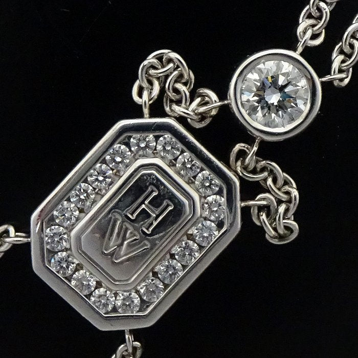 Harry Winston Diamond HW Logo Bracelet K18WG