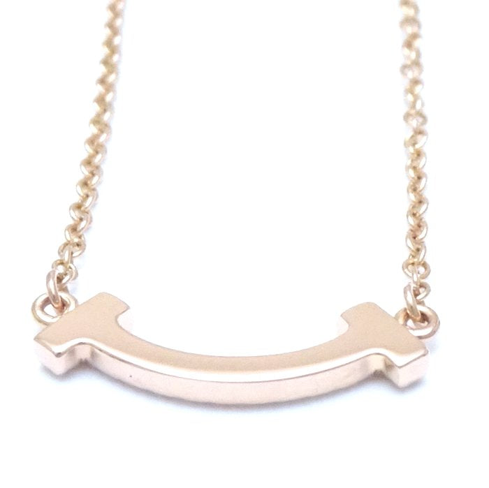 Tiffany & Co T Smile Mini Diamond Necklace Rose Gold