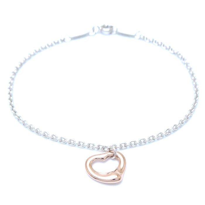 Tiffany & Co Open Heart Bracelet Silver 925 K18RG