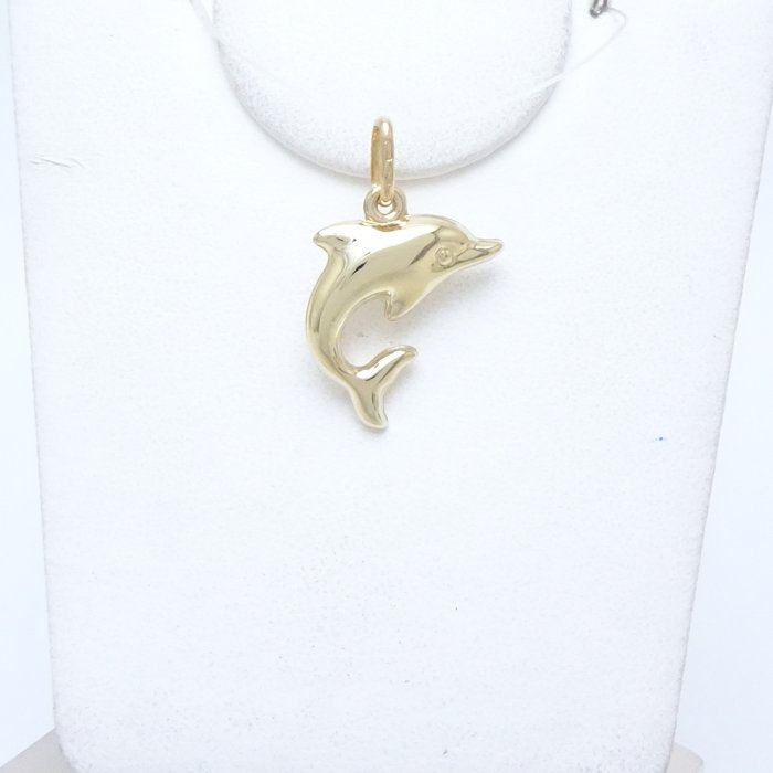 UNOAERRE Dolphin Pendant Charm K18YG Gold