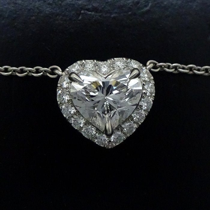 Harry Winston Diamond Heart Necklace Pt950