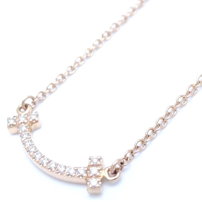 Tiffany & Co T Smile Diamond Necklace 18K Rose Gold