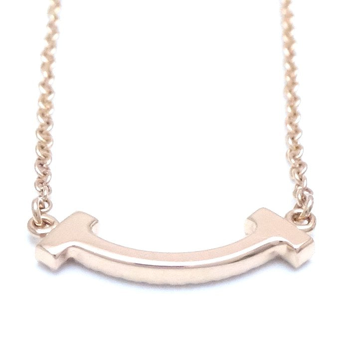 Tiffany & Co T Smile Diamond Necklace 18K Rose Gold