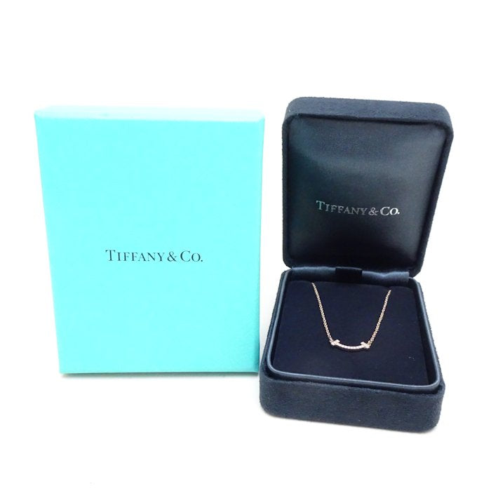 Tiffany & Co T Smile Diamond Necklace 18K Rose Gold