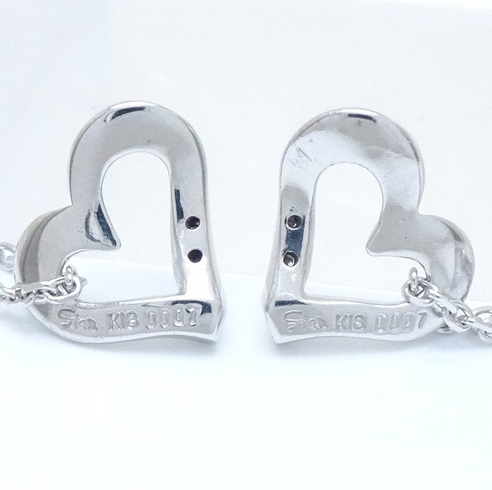 Star Jewelry Heart Earrings Diamond K18WG White Gold