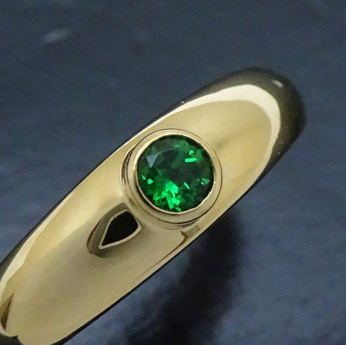 Mikimoto Green Garnet Ring K18YG Gold