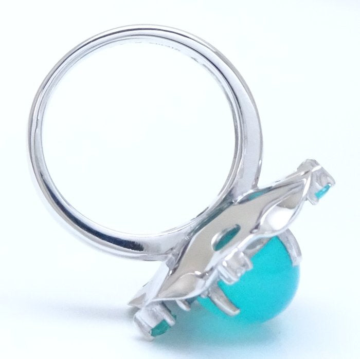 K18WG White Gold Chalcedony Ring