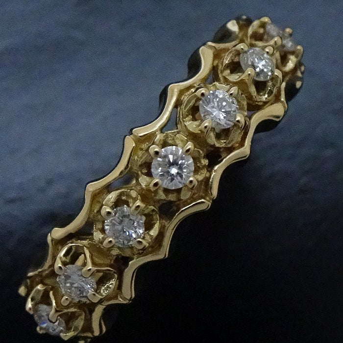 AHKAH Diamond Ring K18YG Yellow Gold