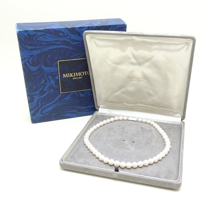 MIKIMOTO Pearl Necklace 8.5-9.0mm Diamond K14WG