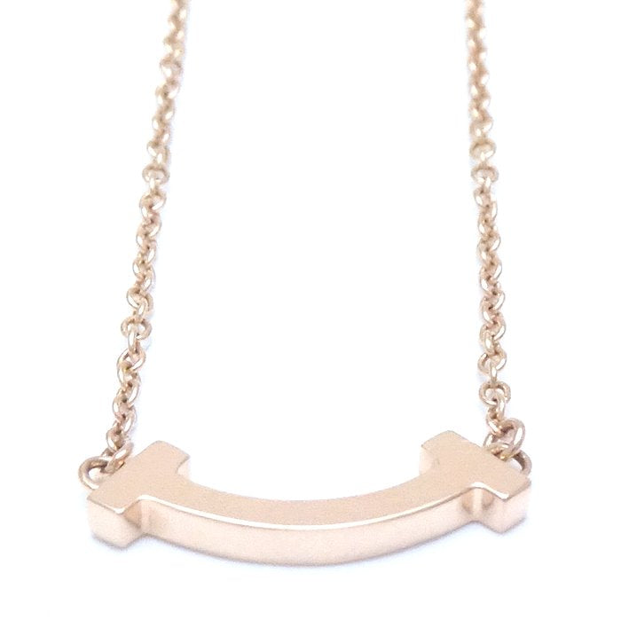 Tiffany & Co T Smile Necklace Mini Pink Gold