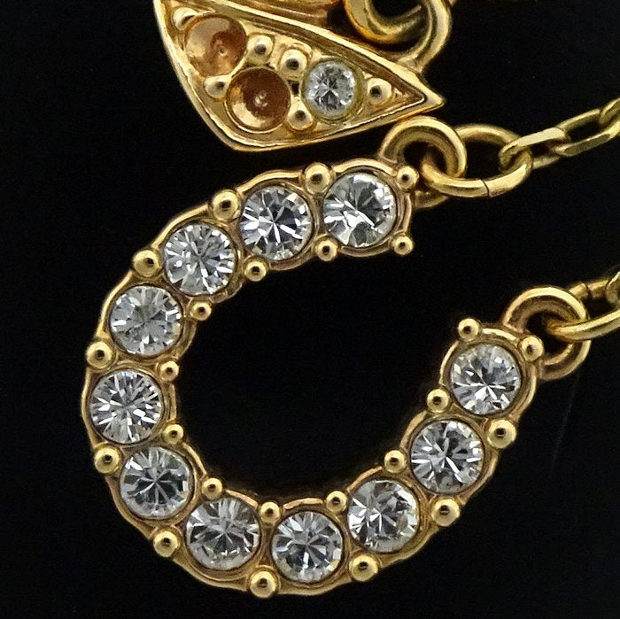 Swarovski Crystal Horseshoe Necklace Gold Plated