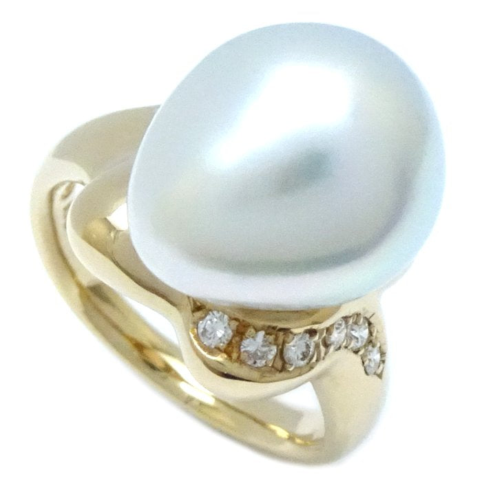 Tasaki Baroque Pearl Ring K18YG Diamond