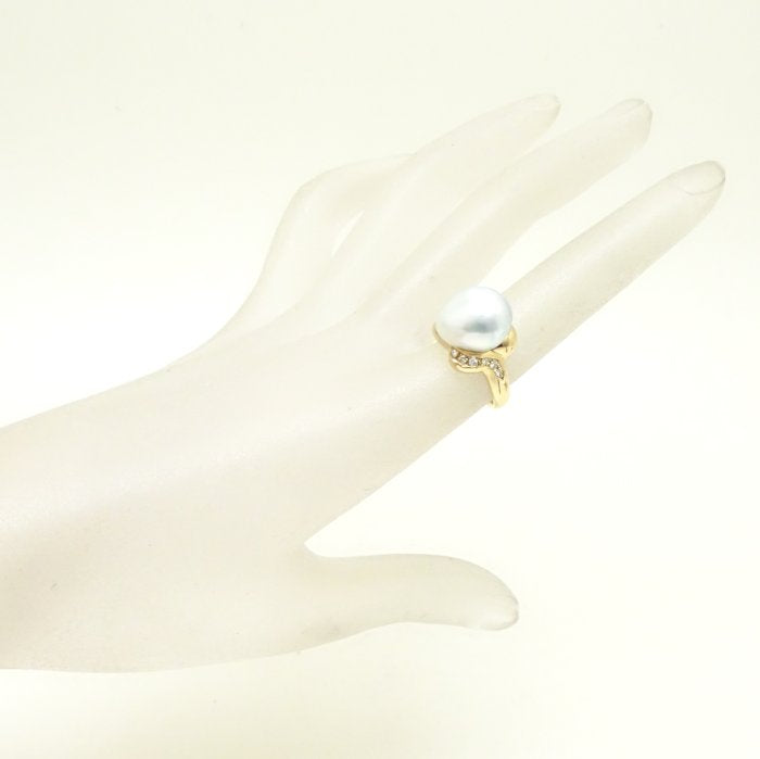 Tasaki Baroque Pearl Ring K18YG Diamond