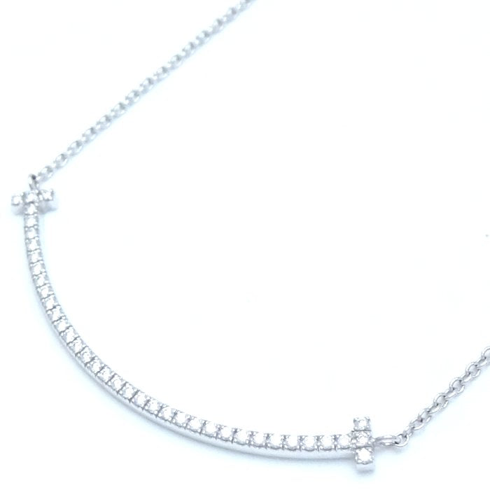 Tiffany & Co T Smile Diamond Necklace K18WG