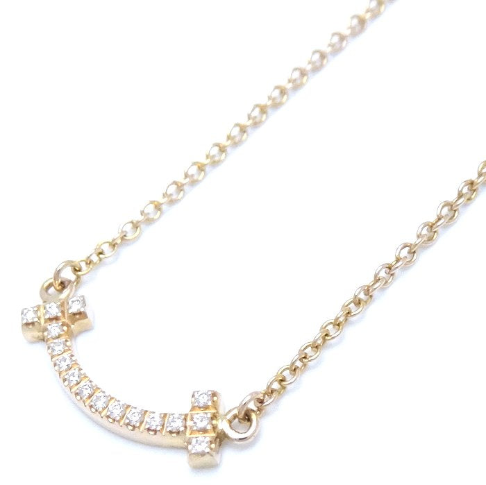 Tiffany & Co T Smile Mini Diamond Necklace Rose Gold