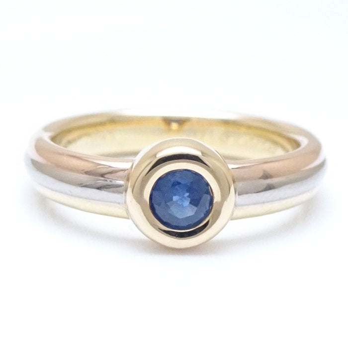 Cartier Monostone Sapphire Ring K18 Gold