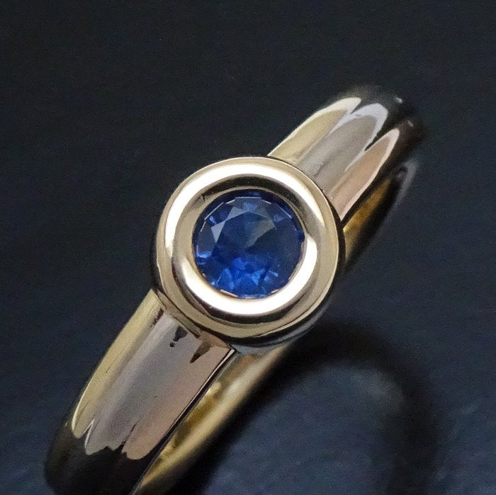 Cartier Monostone Sapphire Ring K18 Gold