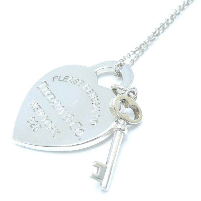 Tiffany & Co Heart Tag Key Necklace Silver 925