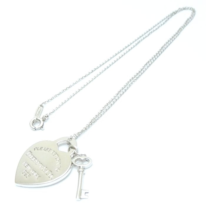 Tiffany & Co Heart Tag Key Necklace Silver 925