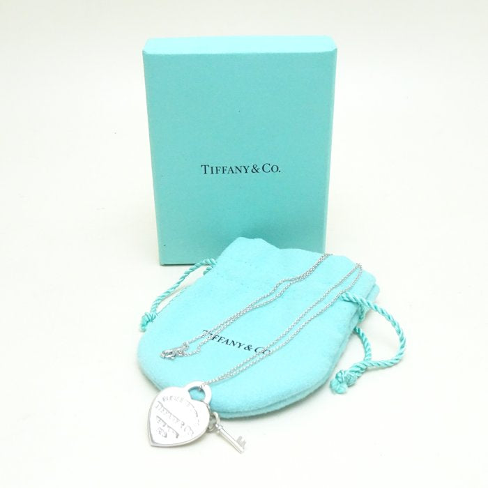 Tiffany & Co Heart Tag Key Necklace Silver 925