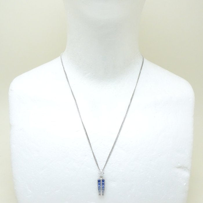 LUCCIOLA Sapphire Diamond Necklace K18WG