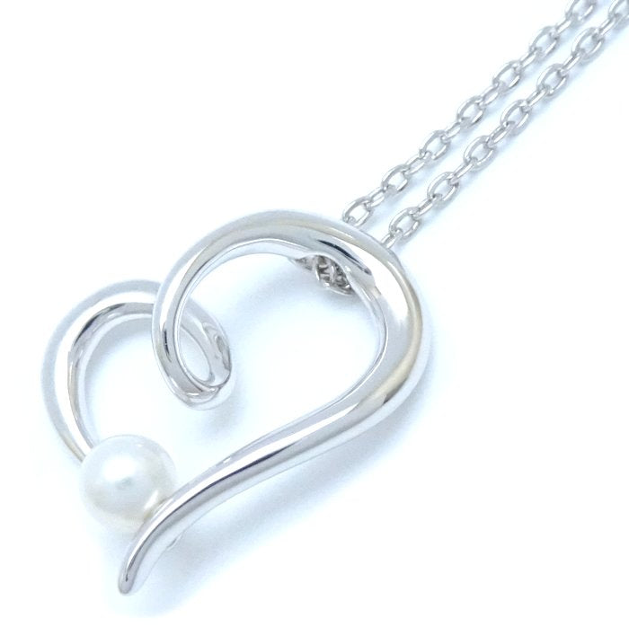 Mikimoto Silver 925 Pearl Heart Necklace