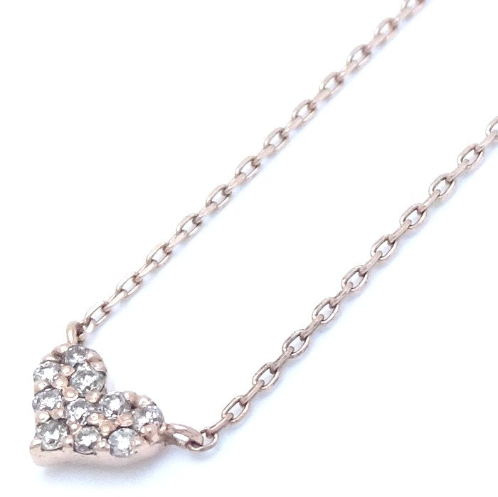 THE KISS Heart Necklace Diamond K10PG Pink Gold