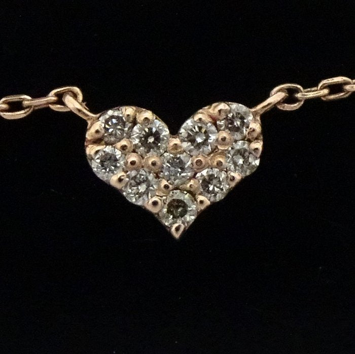 THE KISS Heart Necklace Diamond K10PG Pink Gold