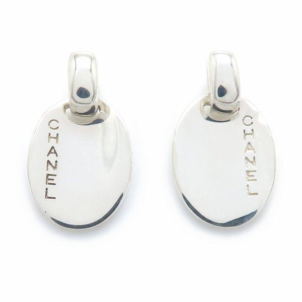 Chanel Logo Oval Plate Earrings