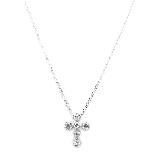 STAR JEWELRY Cross Au750 White Gold Diamond Necklace