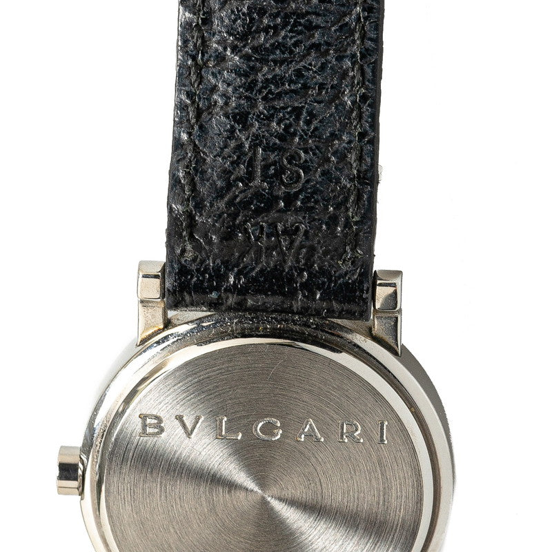 Bvlgari BB26SL Quartz Watch, Stainless Steel, Leather, Black Dial in Very Good Condition