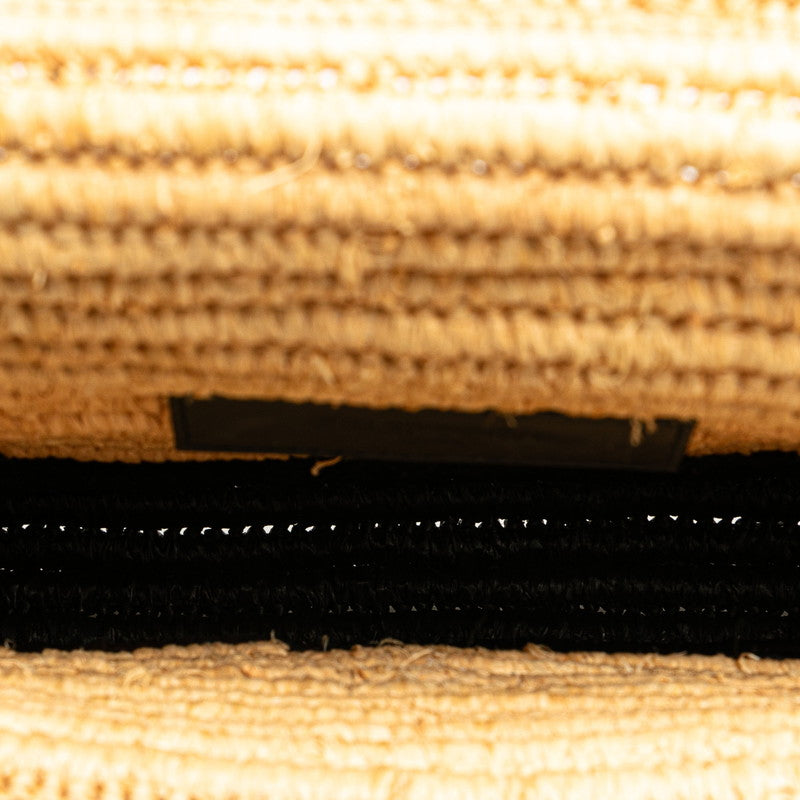 Balenciaga Raffia Leather Clutch Bag