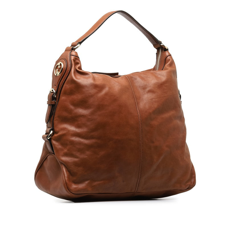 Gucci Leather Village Large Hobo Bag Leather Shoulder Bag 282344 in Good condition
