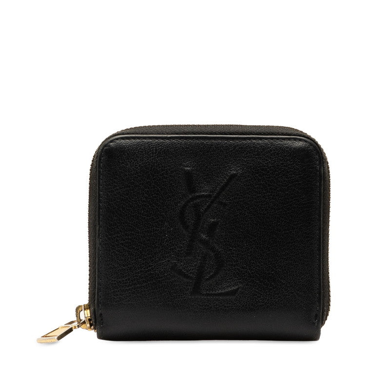 Yves Saint Laurent Leather Coin Case  Leather Short Wallet in Good condition