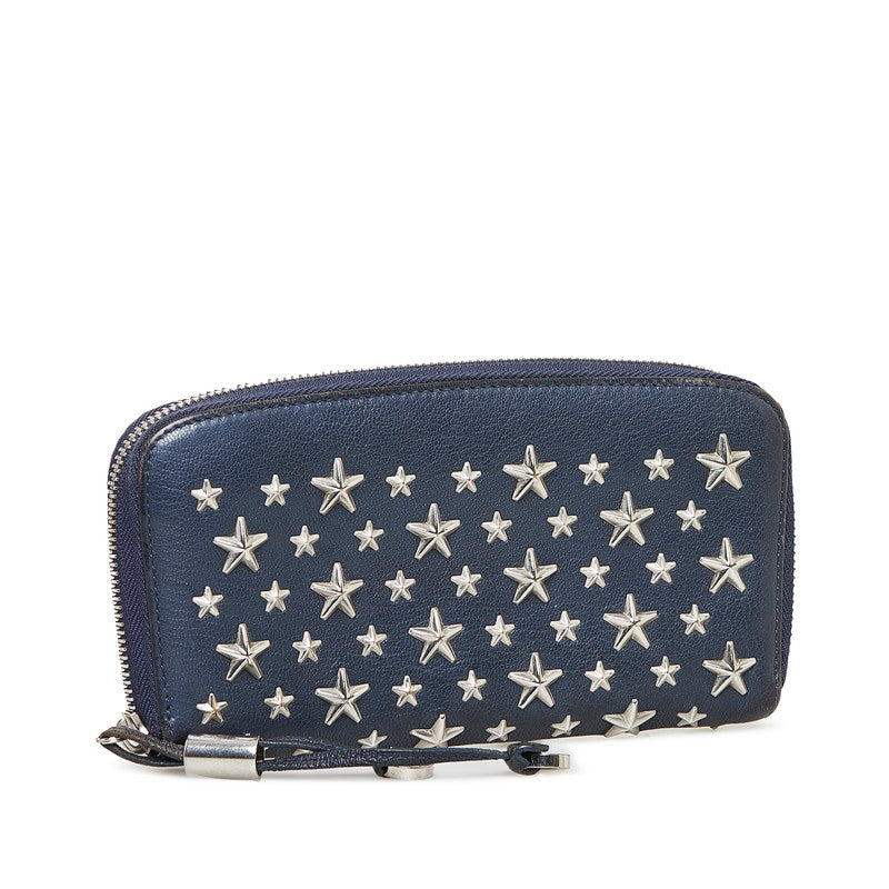 Jimmy Choo Philippa Star Studs Zip Around Long Wallet  Leather Long Wallet 01388L in Fair condition