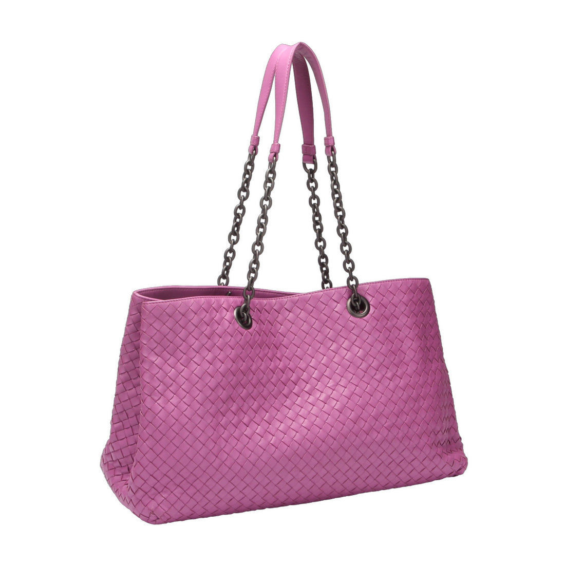 Leather Intrecciato Chain Tote Bag