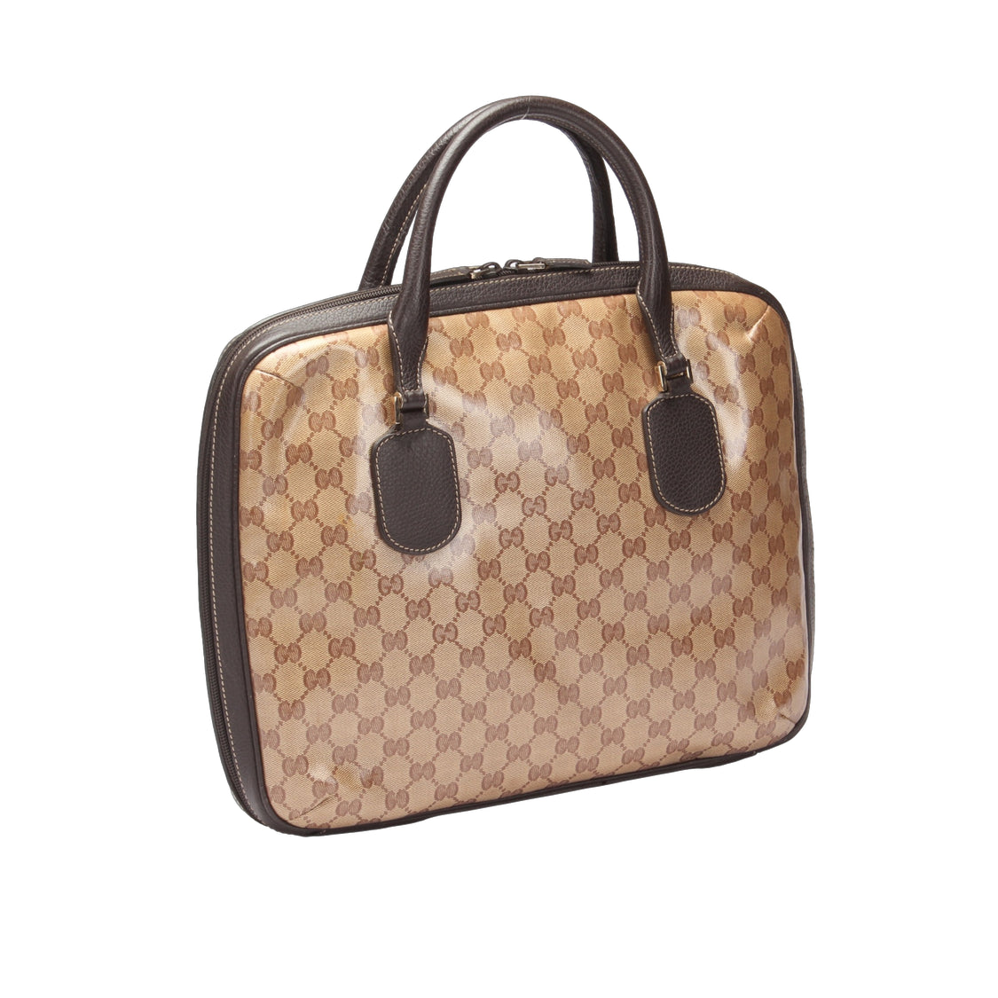 Gucci GG Crystal Briefcase Bag  Canvas Handbag 341505 in Good condition