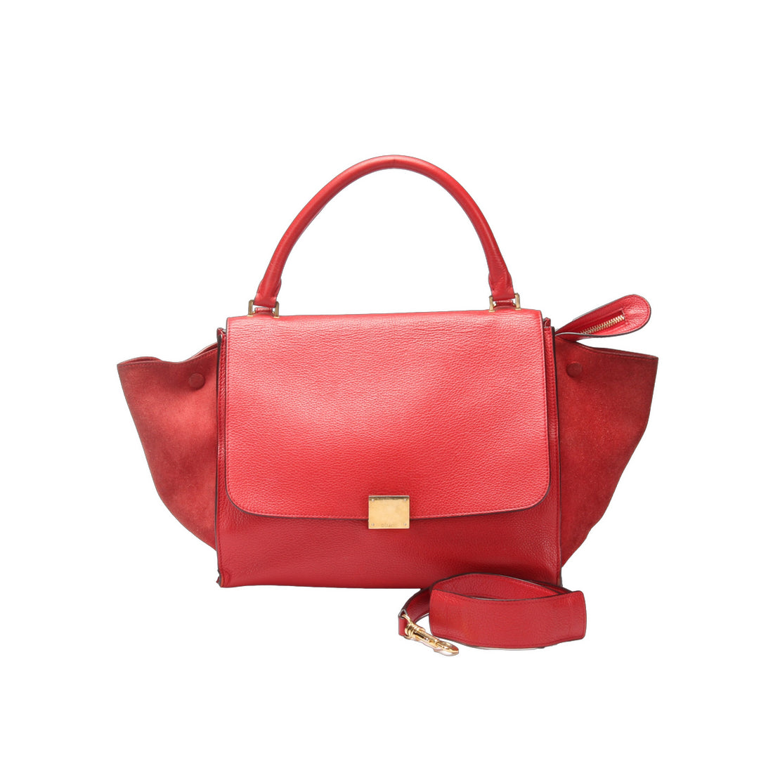 Leather & Suede Trapeze Handbag