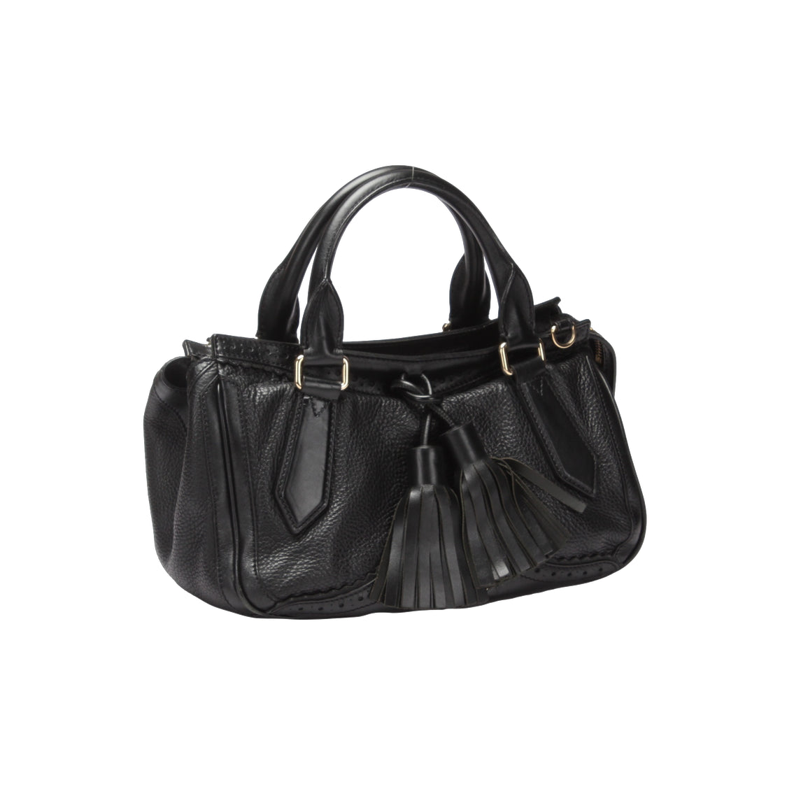 Leather Logos Fringe Handbag
